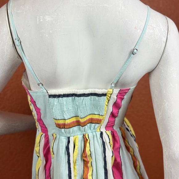 J. Crew Tiered midi dress in seersucker ribbons Summer Fun Rainbow Stripe 0. E10 - Picture 8 of 17